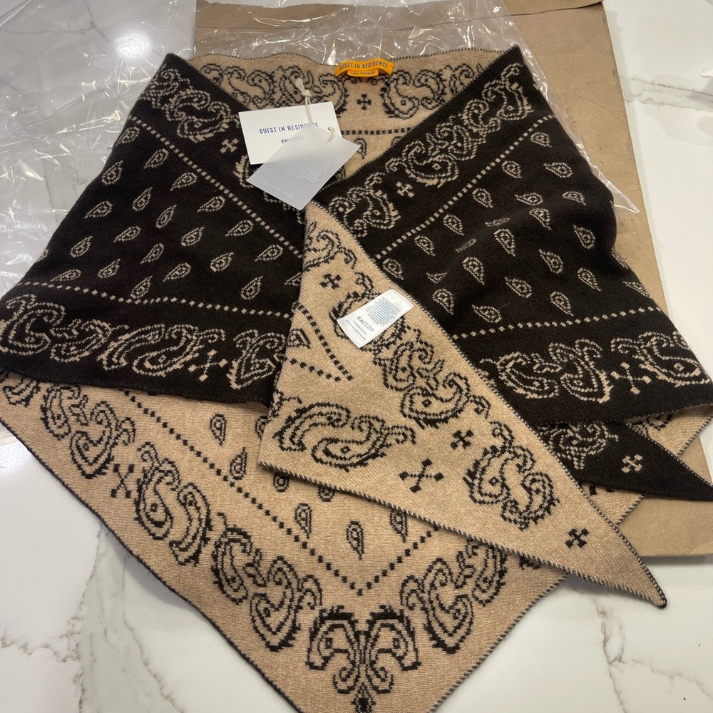 NWT Guest In Residence Wild Rag Cashmere Triangle Scarf - sold out